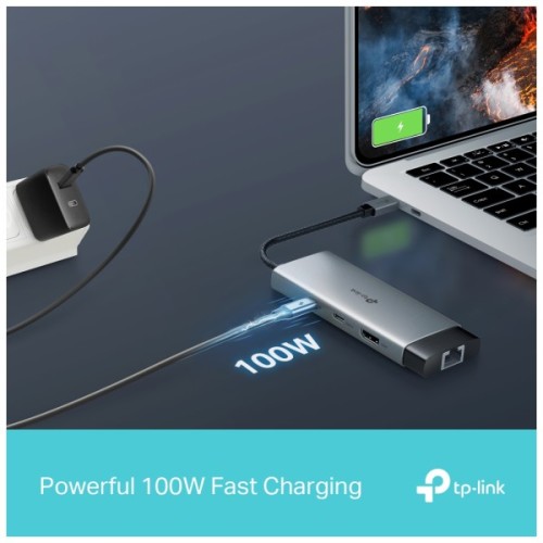 Концентратор TP-Link USB 3.0 6-in-1 2xUSB 3.0 + 1xUSB-C + 1xHDMI + 1xRJ45 + PD 100W (UH6120C)