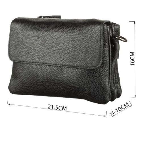 Сумка Shvigel Чоловіча шкіряна Чорна (11038)