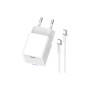 Зарядний пристрій ColorWay GaN Mini 25W PD Port PPS USB-C white cable Type-C (CW-CHS052PDC-WT)
