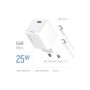 Зарядний пристрій ColorWay GaN Mini 25W PD Port PPS USB-C white cable Type-C (CW-CHS052PDC-WT)