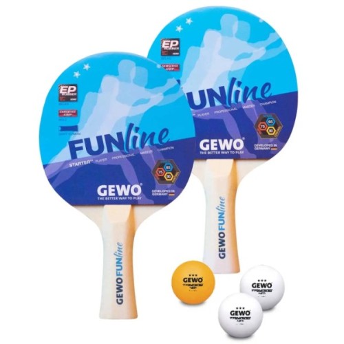 Комплект для настільного тенісу Gewo Double-Fun 2 Bats 3 Balls (96960000) (931053)