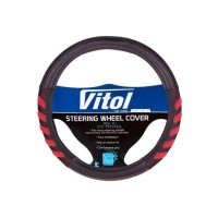 Чохол на руль VITOL M чорн./черв. (VLU-1808010 BK/RD M)