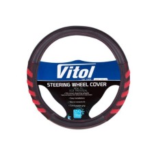 Чохол на руль VITOL M чорн./черв. (VLU-1808010 BK/RD M)