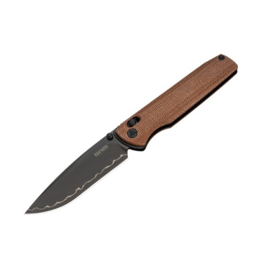Ніж SRM Terrier 140Cr, Brown Micarta, Black Stonewash (258L-MN2)