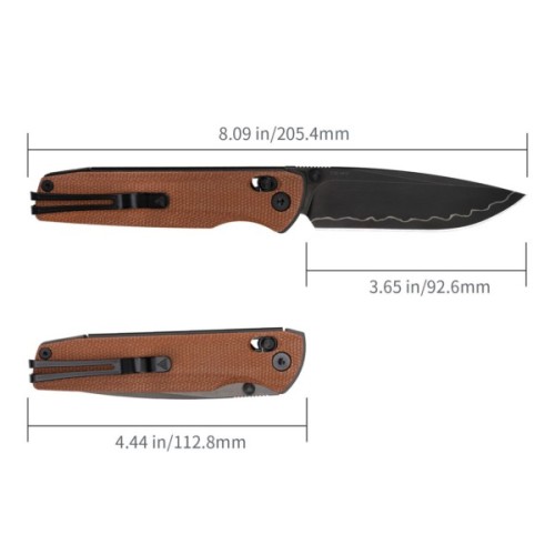 Ніж SRM Terrier 140Cr, Brown Micarta, Black Stonewash (258L-MN2)