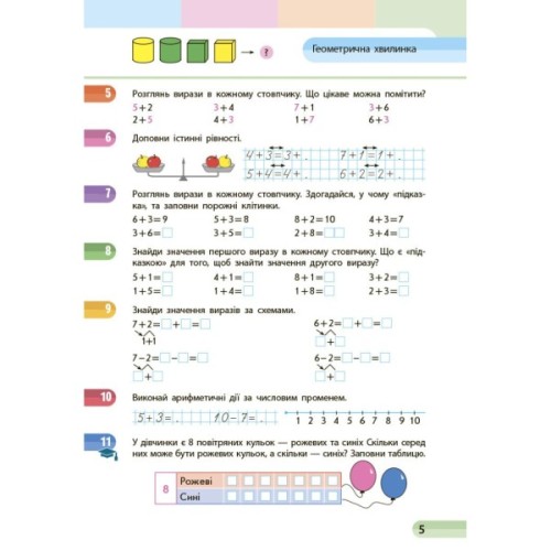 Навчальний посібник Математика. Для 1 класу ЗЗСО. У 3-х частинах. Частина 2 - С.О. Скворцова, О.В. Онопрієнко Ранок (9786170982582)
