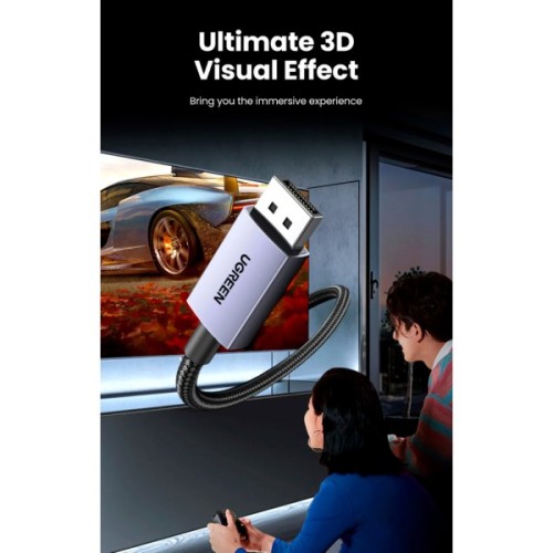 Кабель мультимедійний DisplayPort M to DisplayPort M 2.0m 16K DP118 black Ugreen (15384)