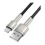 Дата кабель USB 2.0 AM to Lightning 2.0m 2.4A metal black Baseus (CALJK-B01)