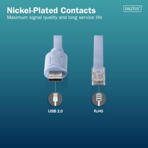 Дата кабель USB AM to RJ45 Ethernet 1.8m FT232RNL black Digitus (DA-70173)