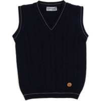 Жилет дитячий Na трикотажний з косами (V-1399-128B-blue)