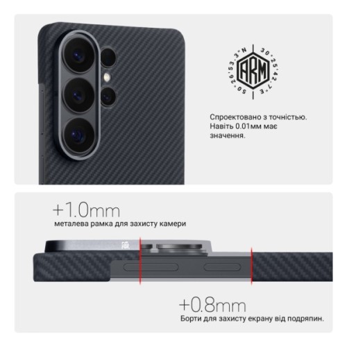 Чохол до мобільного телефона Armorstandart BlackIcon Aramid Twill MagCase Samsung S26 Ultra Black (ARM90147)