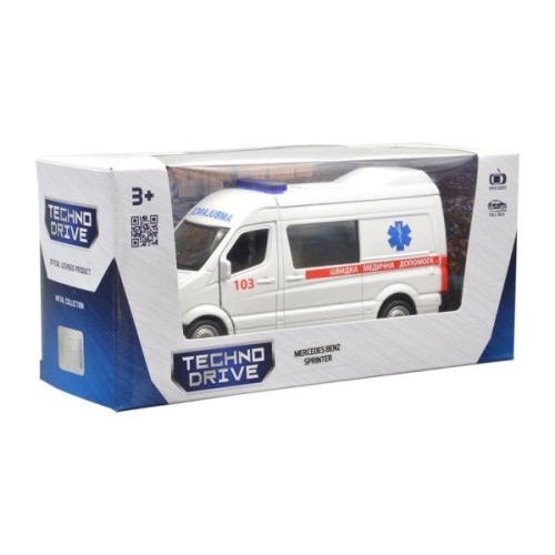 Масштабна модель автомобіля TechnoDrive Mercedes Benz Sprinter Швидка Допомога (250344U)