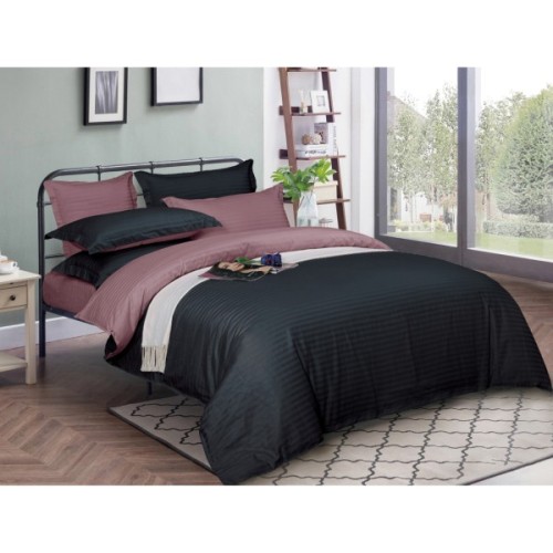 Постільна білизна MirSon Satin Stripe 30-0021 + 30-0008 Dorimel 160х220 Сімейний (2200005267929)