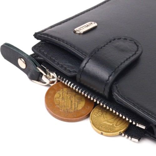 Гаманець Canpellini З натуральної шкіри Чорний (21505)