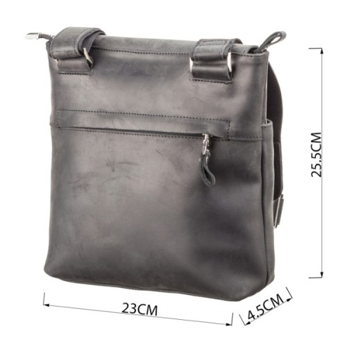 Сумка Shvigel З вінтажної шкіри Чорна (11078)