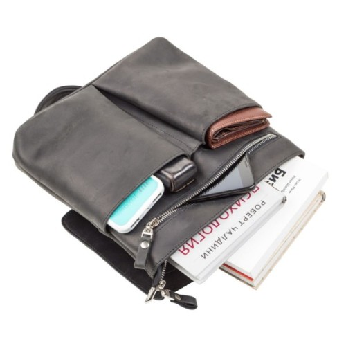 Сумка Shvigel З вінтажної шкіри Чорна (11078)