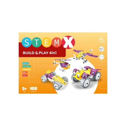 Конструктор Stem з болтами Build&Play 4 в 1 на 100 деталей (3858894673308)