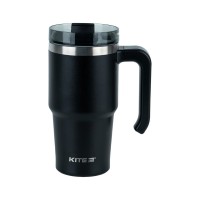 Термокружка Kite з ручкою 600 мл чорна (K24-1207-1)