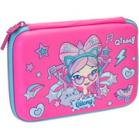 Пенал Cool For School 1 відділення з органайзером фуксія (QT-5630-Rosered)