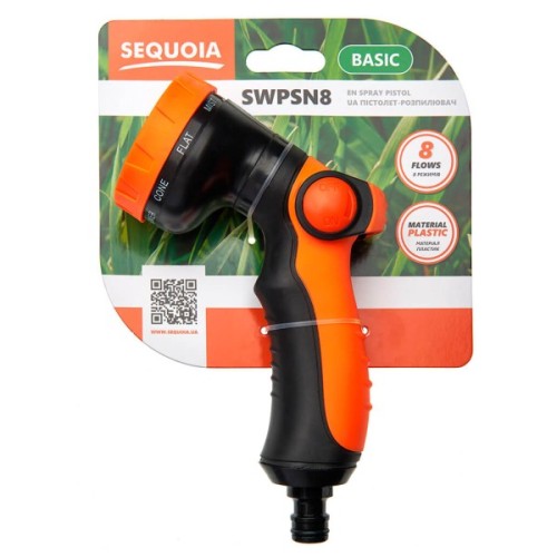 Пістолет для поливу SEQUOIA кількість режимів 8, пластик, вага 0.2 кг (SWPSN8)