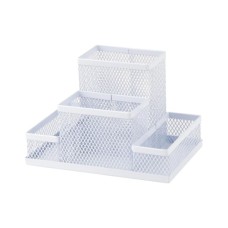 Настільний набір Axent підставка-органайзер 155x103x100 мм металева, біла (2117-21-A)