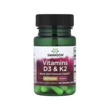 Вітамінно-мінеральний комплекс Swanson Вітаміни D3 та K2, Vitamins D3 & K2, 60 веганських капсул (SWV11809) Вітамінно-мінеральний комплекс Swanson Вітаміни D3 та K2, Vitamins D3 & K2, 60 веганських капсул (SWV11809)