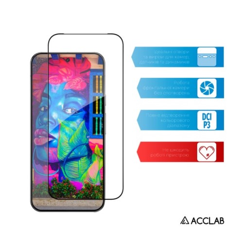 Скло захисне ACCLAB 9H Google Pixel 10a Black (1283126636233)