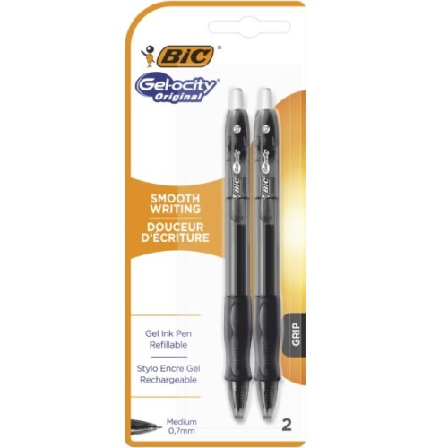 Ручка гелева Bic Gel-Ocity Original, чорна 2 шт в блістері (bc964760)