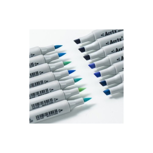 Художній маркер Arrtx Спиртові Oros ASM-03BU 24 кольори, сині відтінки (LC302529)