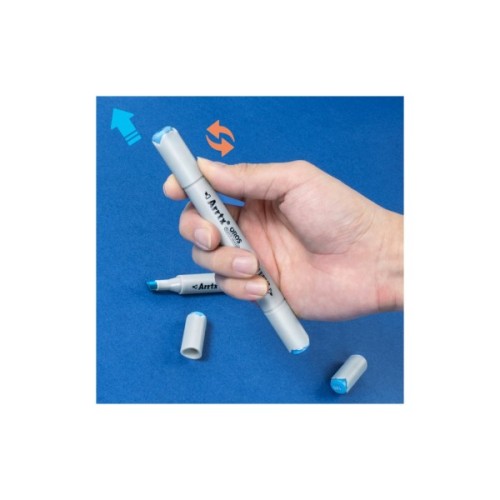 Художній маркер Arrtx Спиртові Oros ASM-03BU 24 кольори, сині відтінки (LC302529)