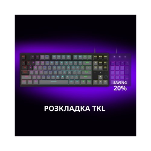 Клавіатура Lorgar Azar 514TKL RGB Mechanical USB UA Black/Grey (LRG-GK514TKL-BK-UA)
