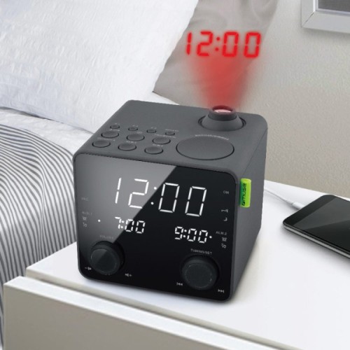 Настільний годинник Muse Радіо-годинник з USB та проекцією (M-189 P)