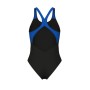 Купальник Arena Breath Swimsuit V Back Lb 008330-580 синій, чорний, бірюзовий 44 (3468337422006)