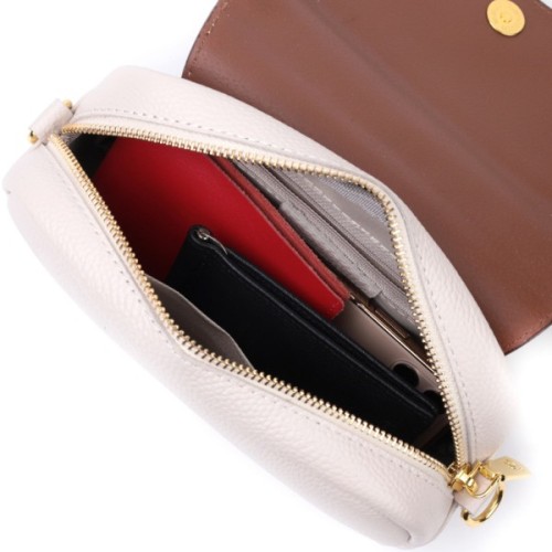 Сумка Vintage Жіноча з клапаном з натуральної шкіри Біла (22431)