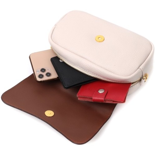 Сумка Vintage Жіноча з клапаном з натуральної шкіри Біла (22431)