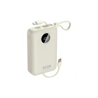 Батарея універсальна Dudao 20000mAh K14+ 22.5W, PD, QC, USB-A, USB-C(In/Out), with built-in USB-C/Lightning cables, White (6977196680023)