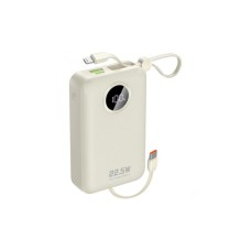 Батарея універсальна Dudao 20000mAh K14+ 22.5W, PD, QC, USB-A, USB-C(In/Out), with built-in USB-C/Lightning cables, White (6977196680023)