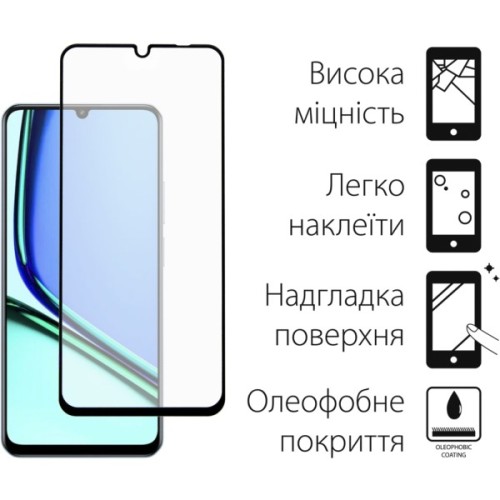 Скло захисне Fine Line Full Glue Realme Note 60 Black (FL-TGFG-400)
