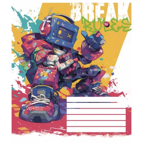 Зошит Школярик Break the rules 12 аркушів клітинка (012-3492K)