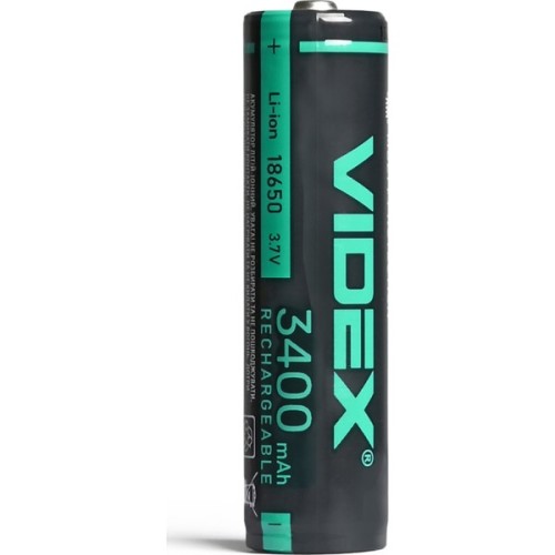 Акумулятор 18650 3400mAh Li-Ion, protect, color box/1шт Videx (18650-P/3400/1CB)