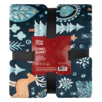 Плед Ardesto Christmas Flannel 160х200см, 100% поліестер, олені, зелений (ART0127PB)
