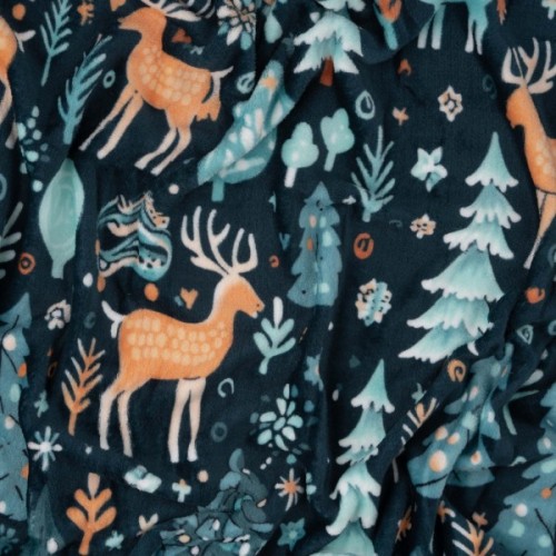 Плед Ardesto Christmas Flannel 160х200см, 100% поліестер, олені, зелений (ART0127PB)