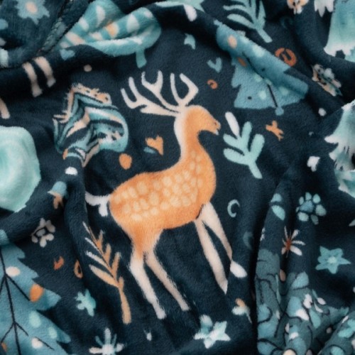 Плед Ardesto Christmas Flannel 160х200см, 100% поліестер, олені, зелений (ART0127PB)