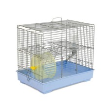 Клітка для гризунів Природа "Міккі" 37x25x30 см з колесом хром/світло-блакитна (4823082415113)