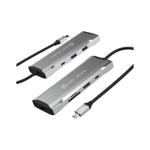Порт-реплікатор J5create Dock-Station USB-C 10Gbps, 7-in-1 (хаб/HDMI/PD/картридер) (JCD393-N)