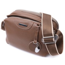 Сумка Vintage З двома відділеннями з натуральної шкіри Коричнева (22596)