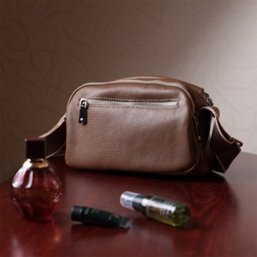 Сумка Vintage З двома відділеннями з натуральної шкіри Коричнева (22596)