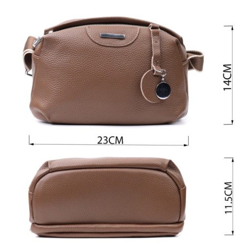 Сумка Vintage З двома відділеннями з натуральної шкіри Коричнева (22596)