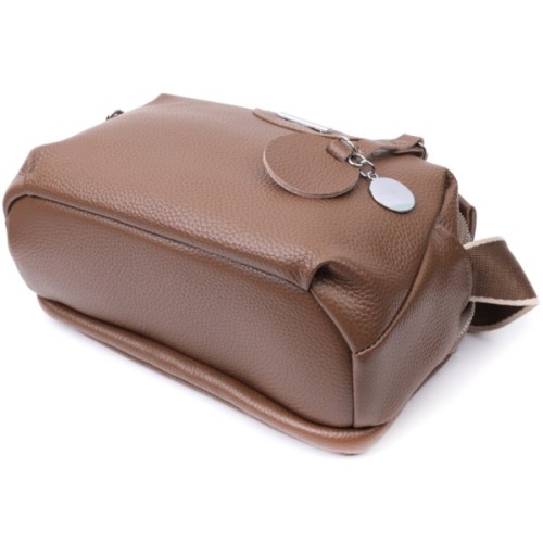 Сумка Vintage З двома відділеннями з натуральної шкіри Коричнева (22596)