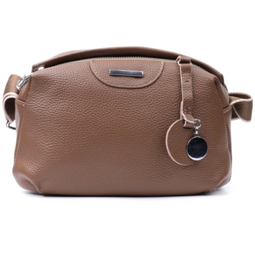 Сумка Vintage З двома відділеннями з натуральної шкіри Коричнева (22596)